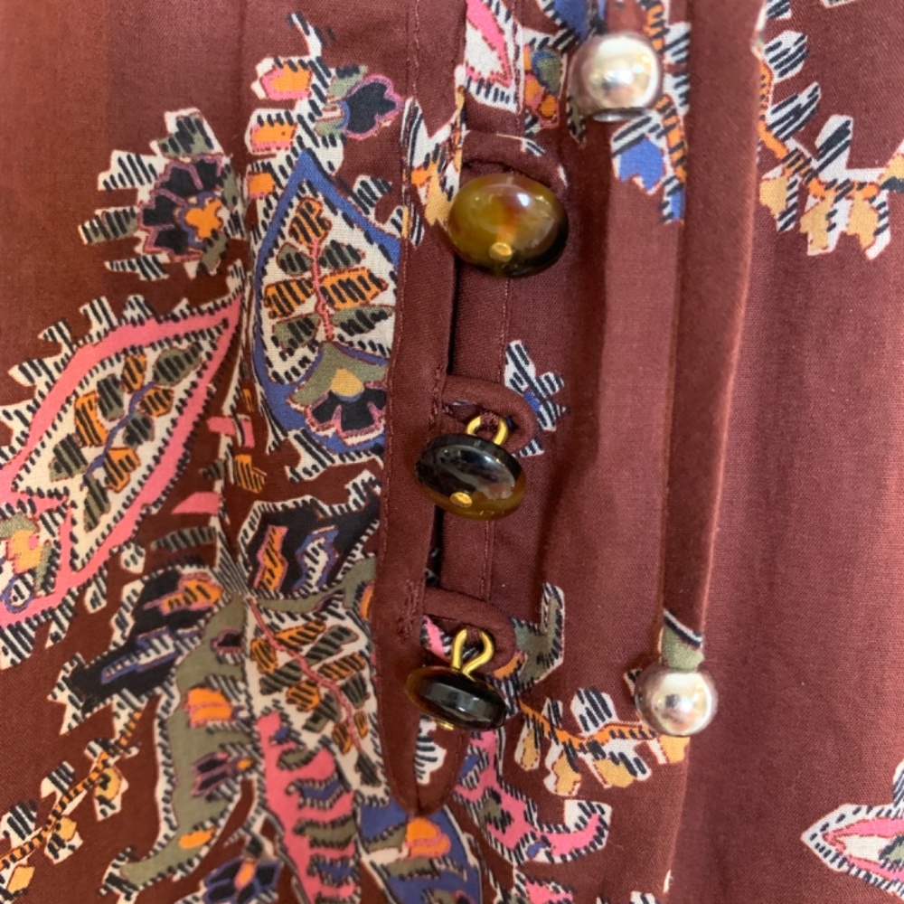 Veronica Beard Zee Paisley Ruffle Mini Dress Womens 8 Tiered 100% Cotton Printed - Picture 7 of 16